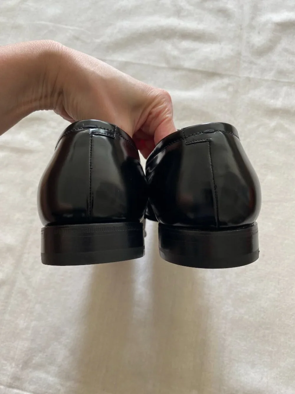 Prada Brushed Black Leather Loafers Size US 10.5